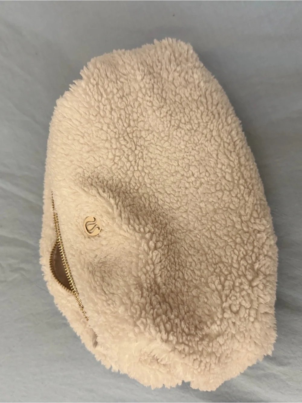 Lululemon Sherpa Fuzzy Cream Cosmetic Pouch